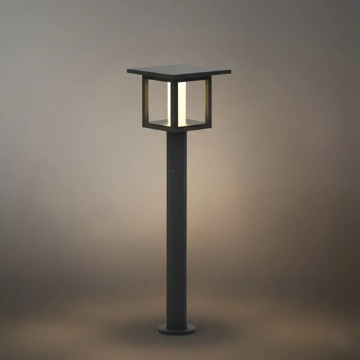 Modern Solar Pathway Lights  - Black Metal Lantern Design