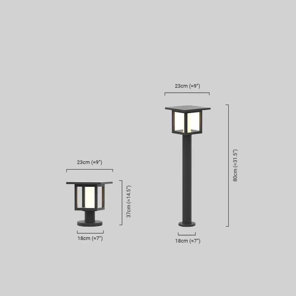 Modern Solar Pathway Lights  Dimension