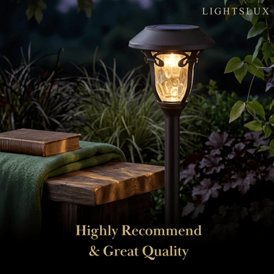 Irondale Industrial Bowl-Shaped Solar Pathway Light – Coffee Metal Outdoor Lamp