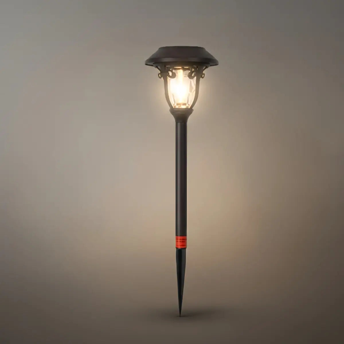 Irondale Industrial Bowl-Shaped Solar Pathway Light – Coffee Metal Outdoor Lamp