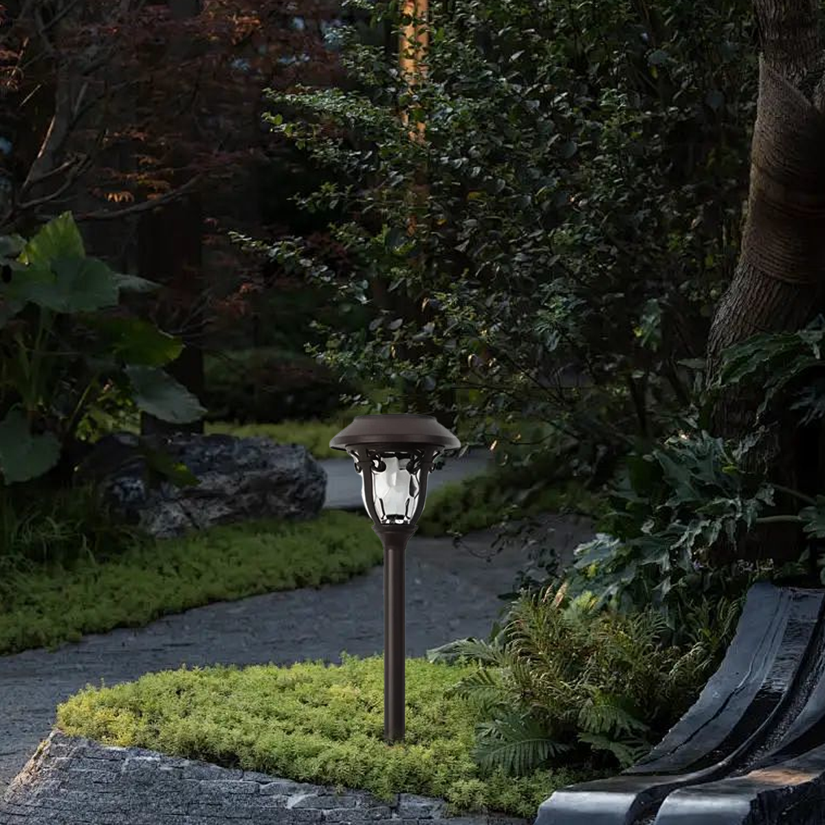 Industrial Bowl-Shaped Solar Pathway Light