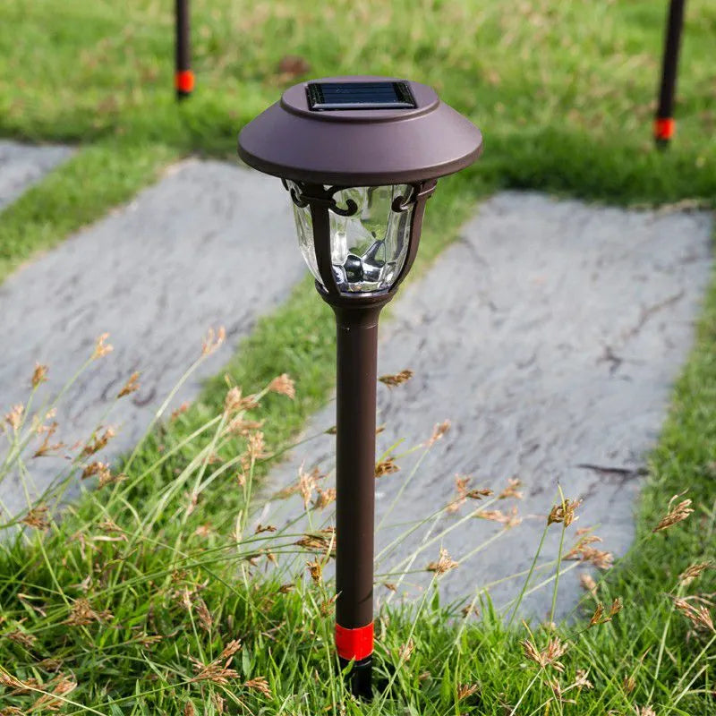 Irondale Industrial Bowl-Shaped Solar Pathway Light – Coffee Metal Outdoor Lamp