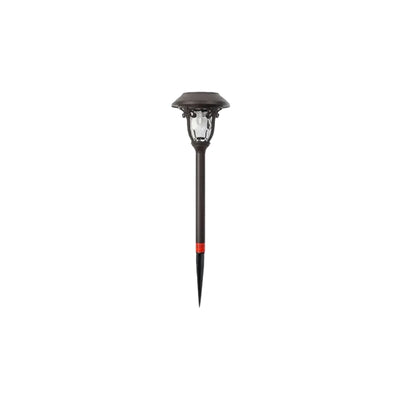 Irondale Industrial Bowl-Shaped Solar Pathway Light – Coffee Metal Outdoor Lamp