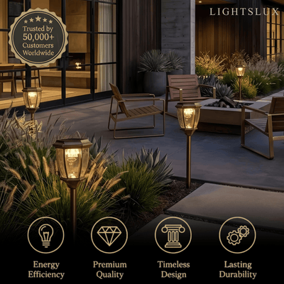 Outdoor Pathway Lights - Black Metal