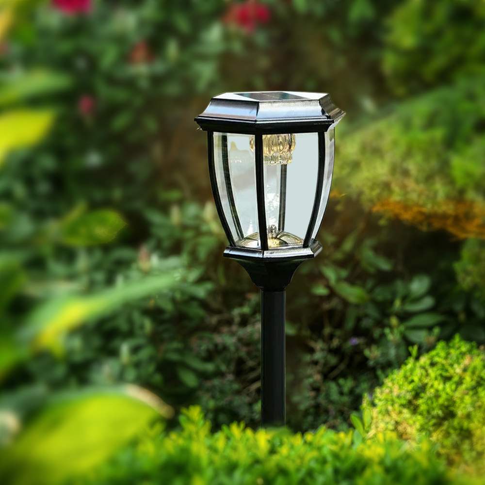Outdoor Pathway Lights - Black Metal Irregular Design for Patio