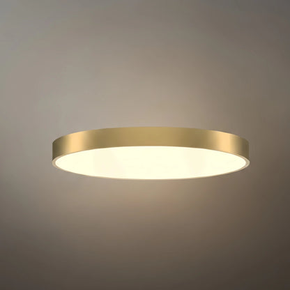 Excelis Solid Brass Ceiling Light – Matte Acrylic Diffuser Warm Even Glow