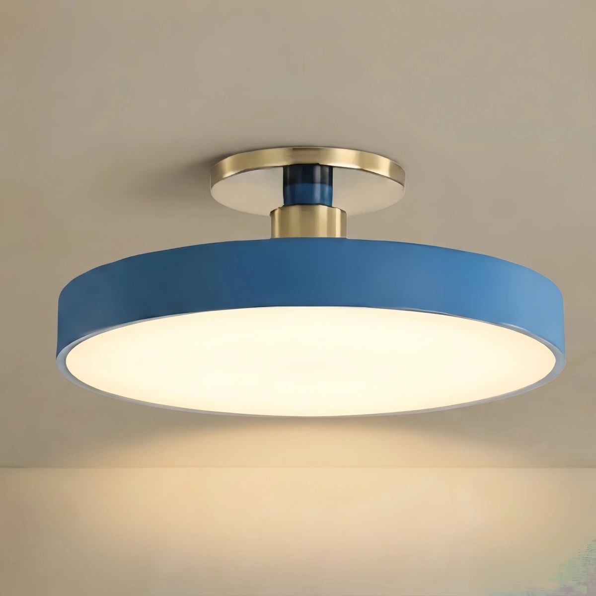 Modern Flush Mount Ceiling Light – Black and Gold LED Lamp for Living Room