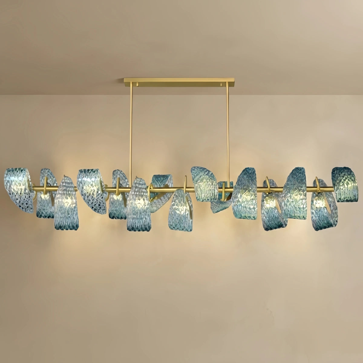 Art Deco Peacock Chandelier – Blue Feather Art Glass Contemporary for Dining Room Bedroom