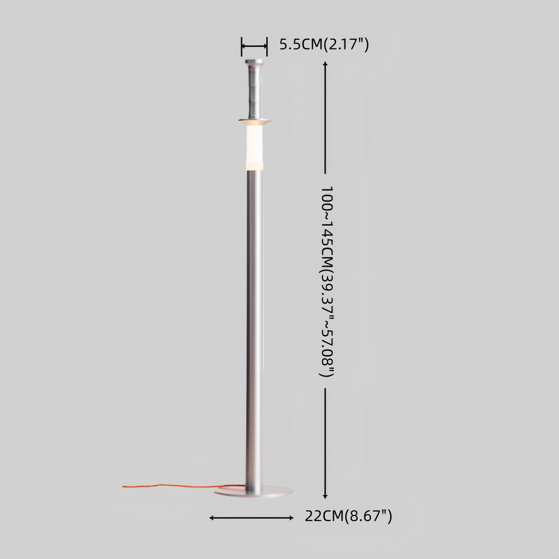 Sword-Inspired Floor Lamp – Black/White Adjustable Standing Light