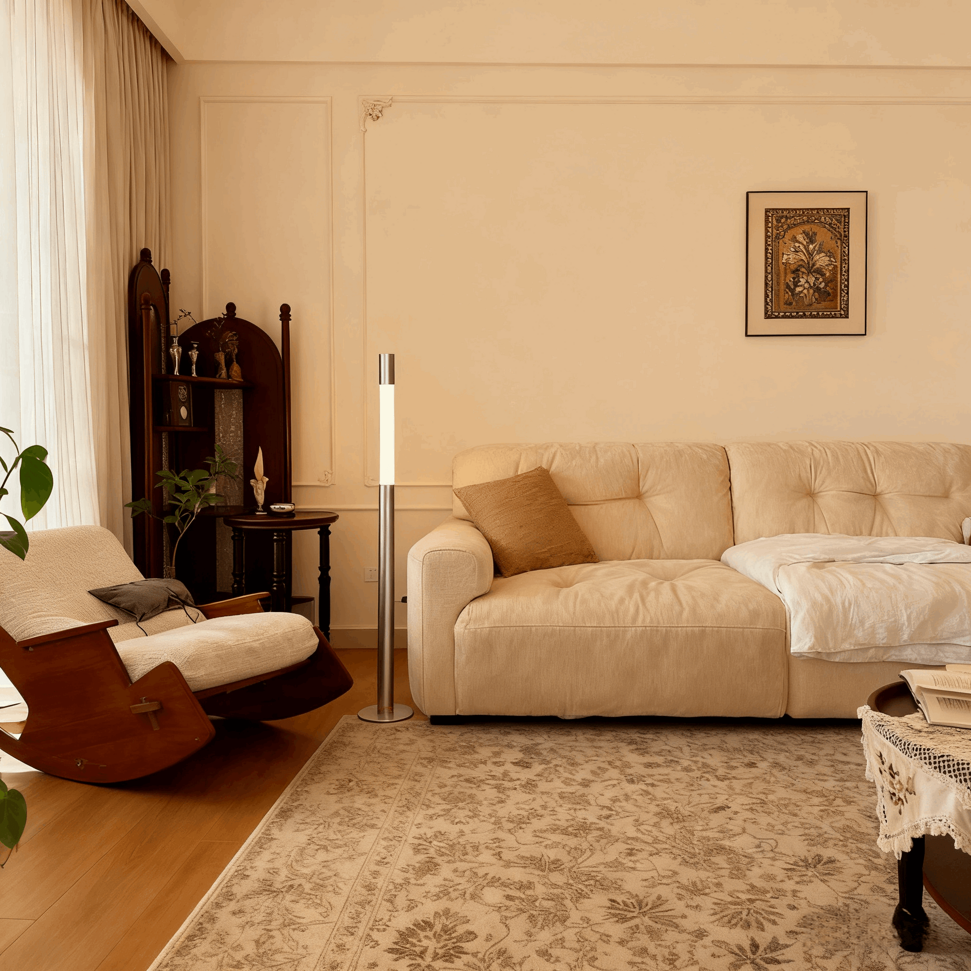 Arcato Modern Minimalist Liftable Floor Lamp - Adjustable Rod Lamp for Living Room