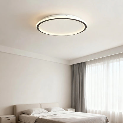 Embrace Modern Dimmable Round Ceiling Light – Black&White Metal for Living Room