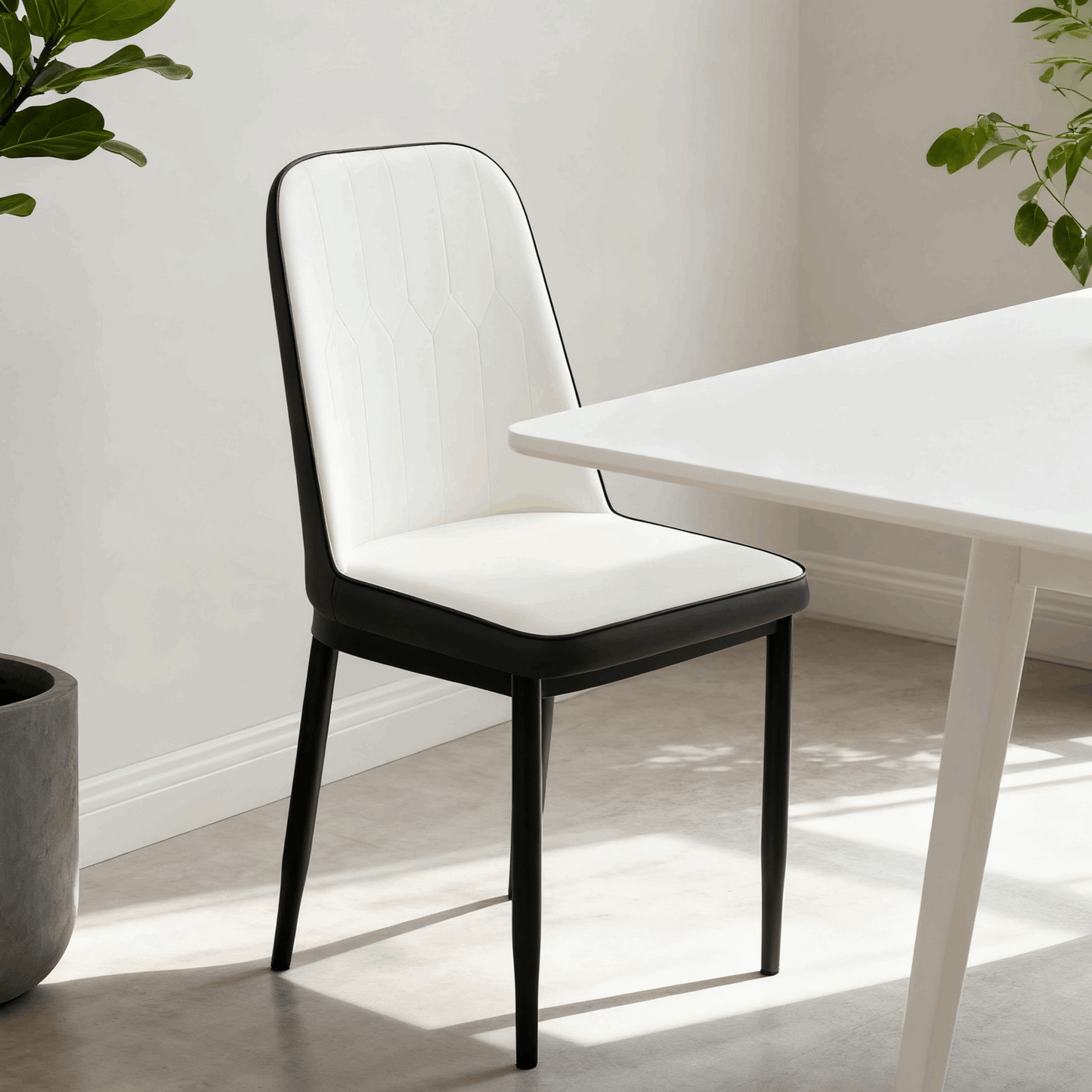 Modern  Grey Metal&Sponge&Leather Chair - For Dining Room/Living Room/Study Room