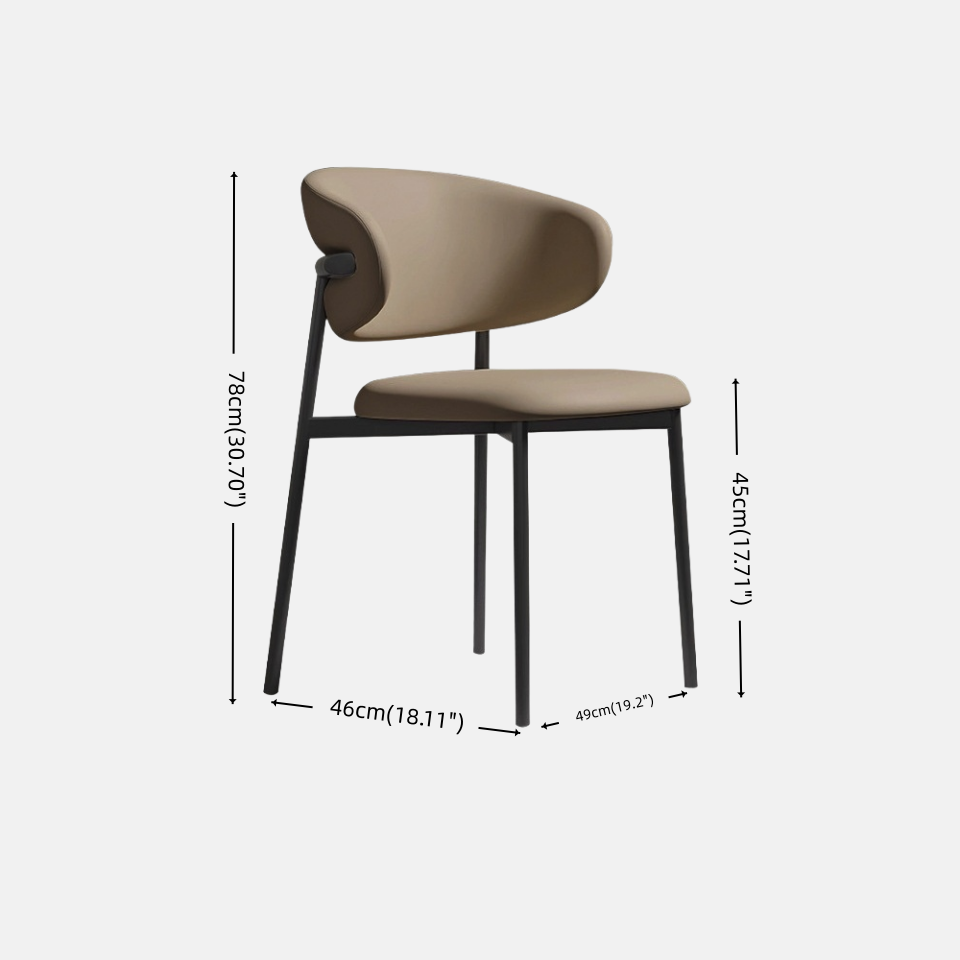 Modern Mininmalist Khaki Sponge&Leather Chair - For Dining Room/Study Room
