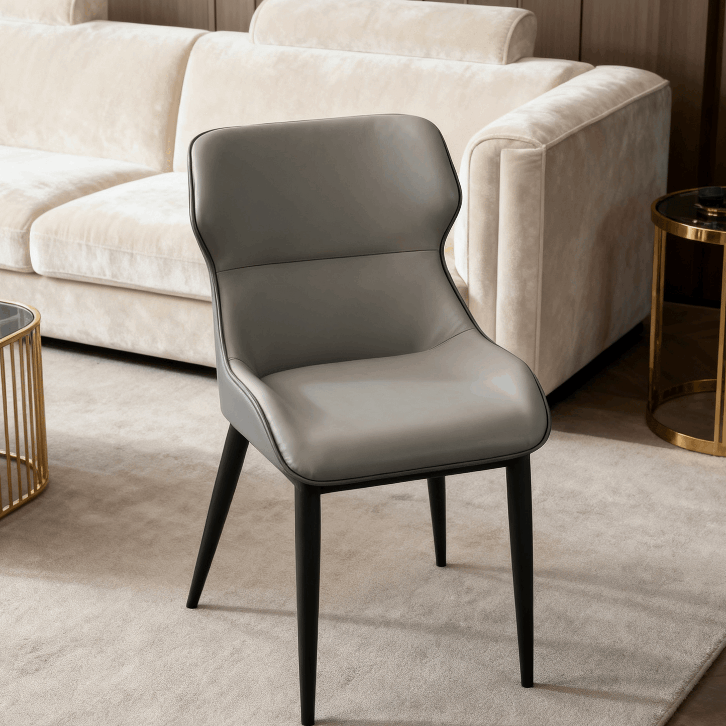 Modern Metal&Sponge&Leather Chair - For Dining Room/Study Room