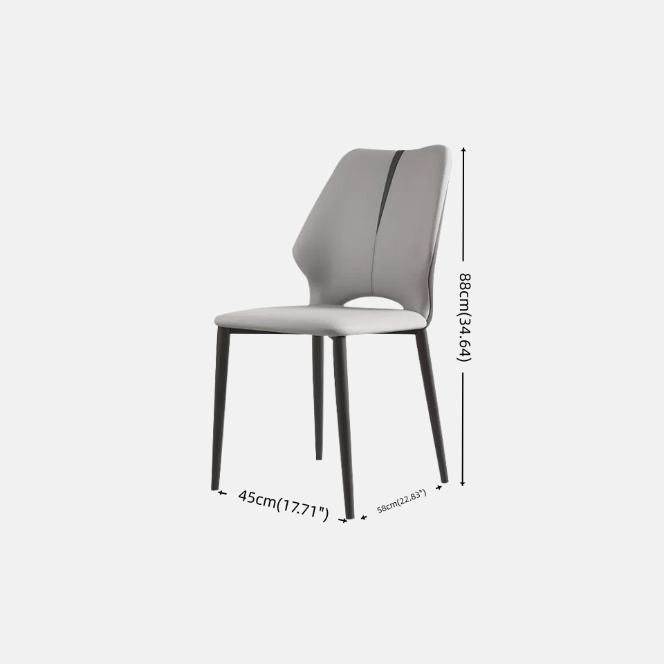 Modern Minimalist Chair - Gray Fabric for Dining Room