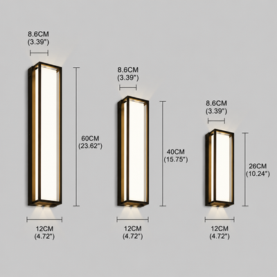 Aplique de pared exterior minimalista Arcato de acero inoxidable negro con iluminación LED ajustable