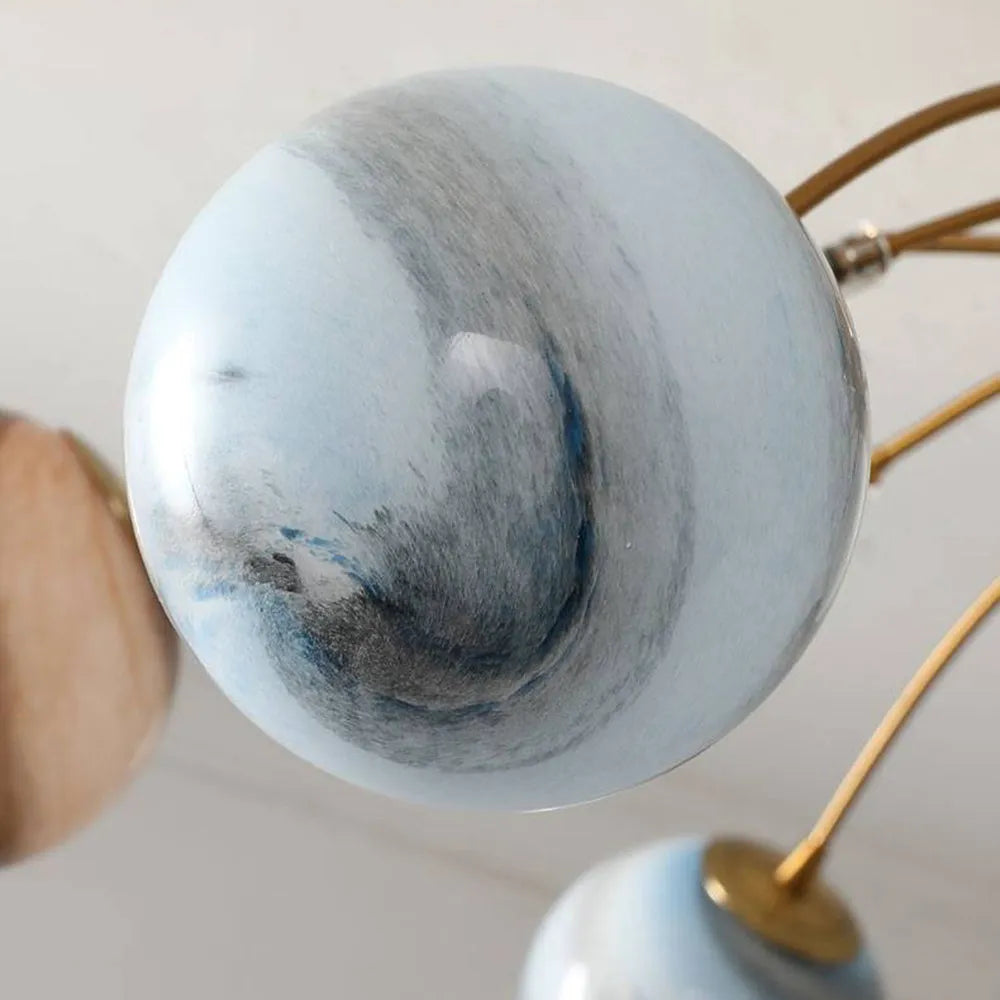 Close - up of a Planet - inspired Globe on Ceiling Light