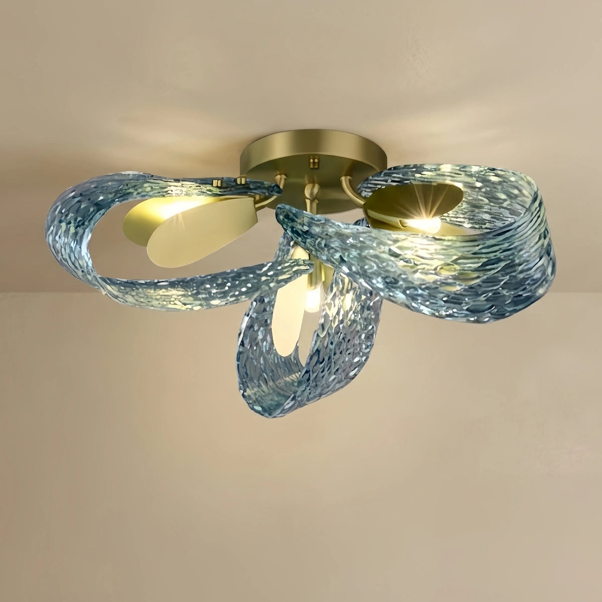 Art Deco Peacock Chandelier – Blue Feather Art Glass Contemporary for Dining Room Bedroom