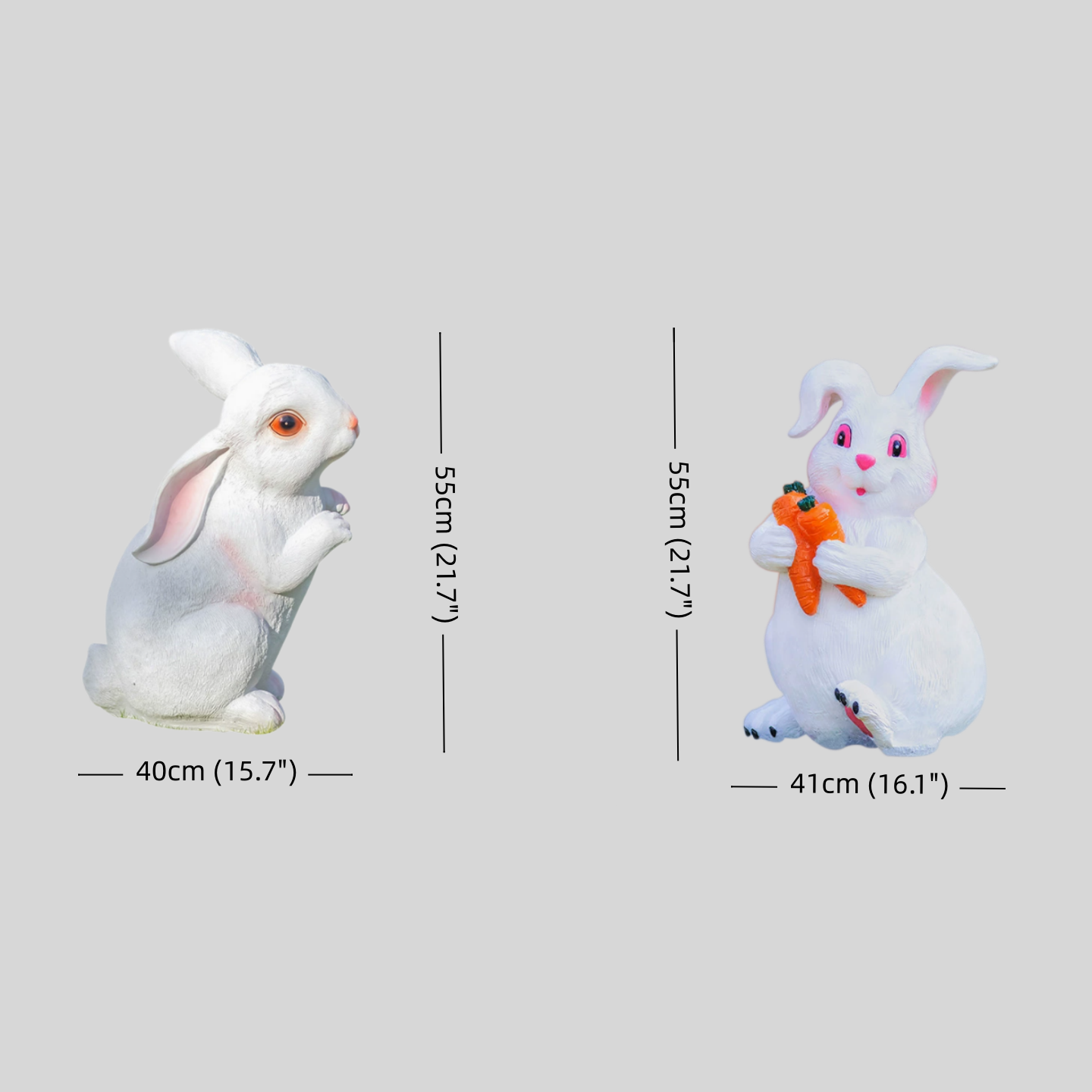 Vivara Easter Bunny Lawn Lamp — Fiberglass & Resin White for Garden