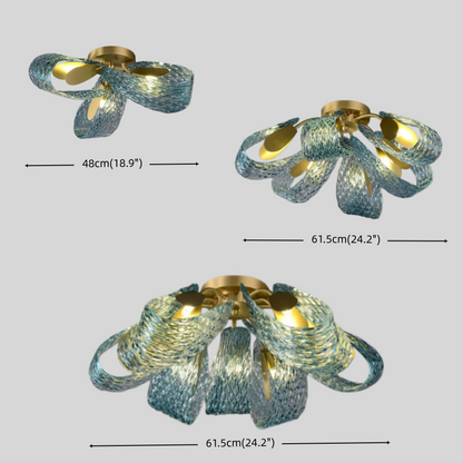 Art Deco Peacock Chandelier – Blue Feather Art Glass Contemporary for Dining Room Bedroom
