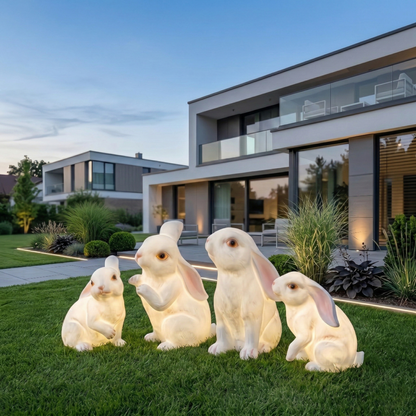 Vivara Easter Bunny Lawn Lamp — Fiberglass & Resin White for Garden