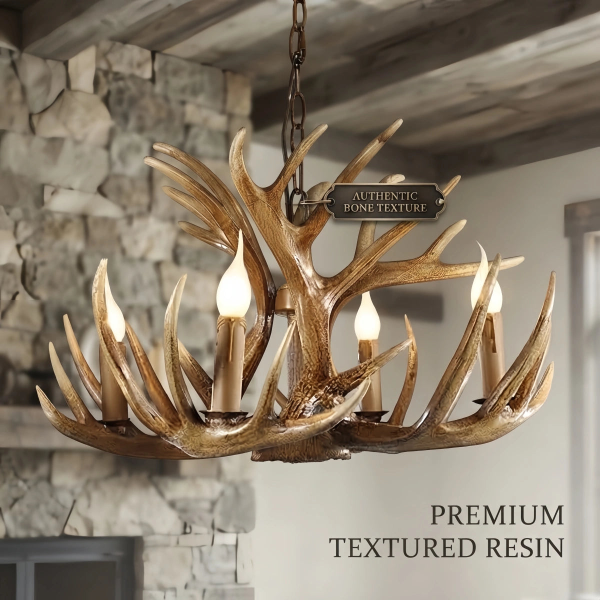 Irondale Vinatge Easter Brown Chandelier Resin Candle Shaped 