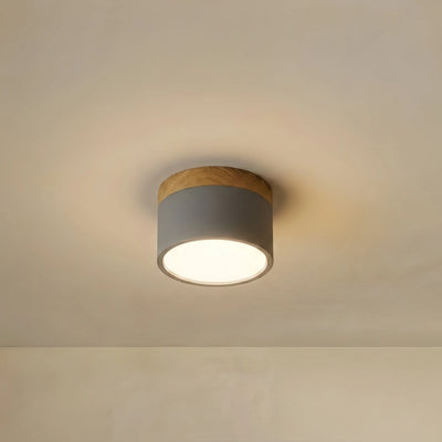 Morandia Nordic LED Ceiling Light Cylinder - Metal/Wood for Hallway