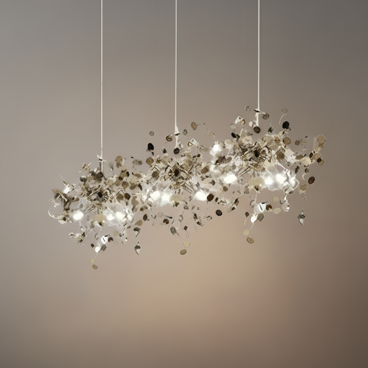 Excelis Art-Deco-Cluster-Kronleuchter – Luxuriöses Gold/Silber-Metall für das Esszimmer