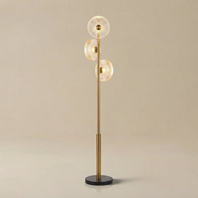 Excelis Luxury Floor Lamp -- Iron and Glass , Amber or Clear Light Color for Living Room Bedroom