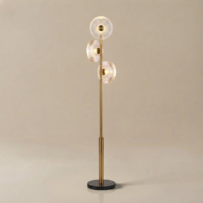 Excelis Luxury Floor Lamp -- Iron and Glass , Amber or Clear Light Color for Living Room Bedroom