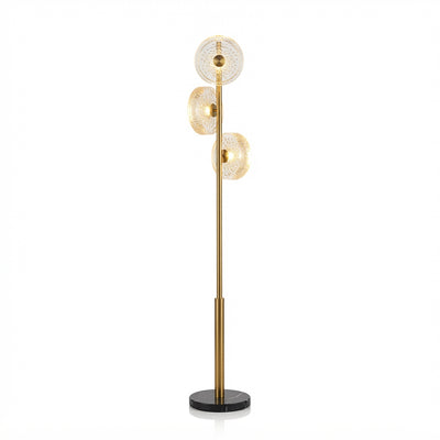 Excelis Luxury Floor Lamp -- Iron and Glass , Amber or Clear Light Color for Living Room Bedroom