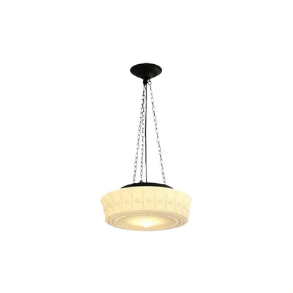 Crema Vintage Glass Pendant Light - White/Beige for Living Room