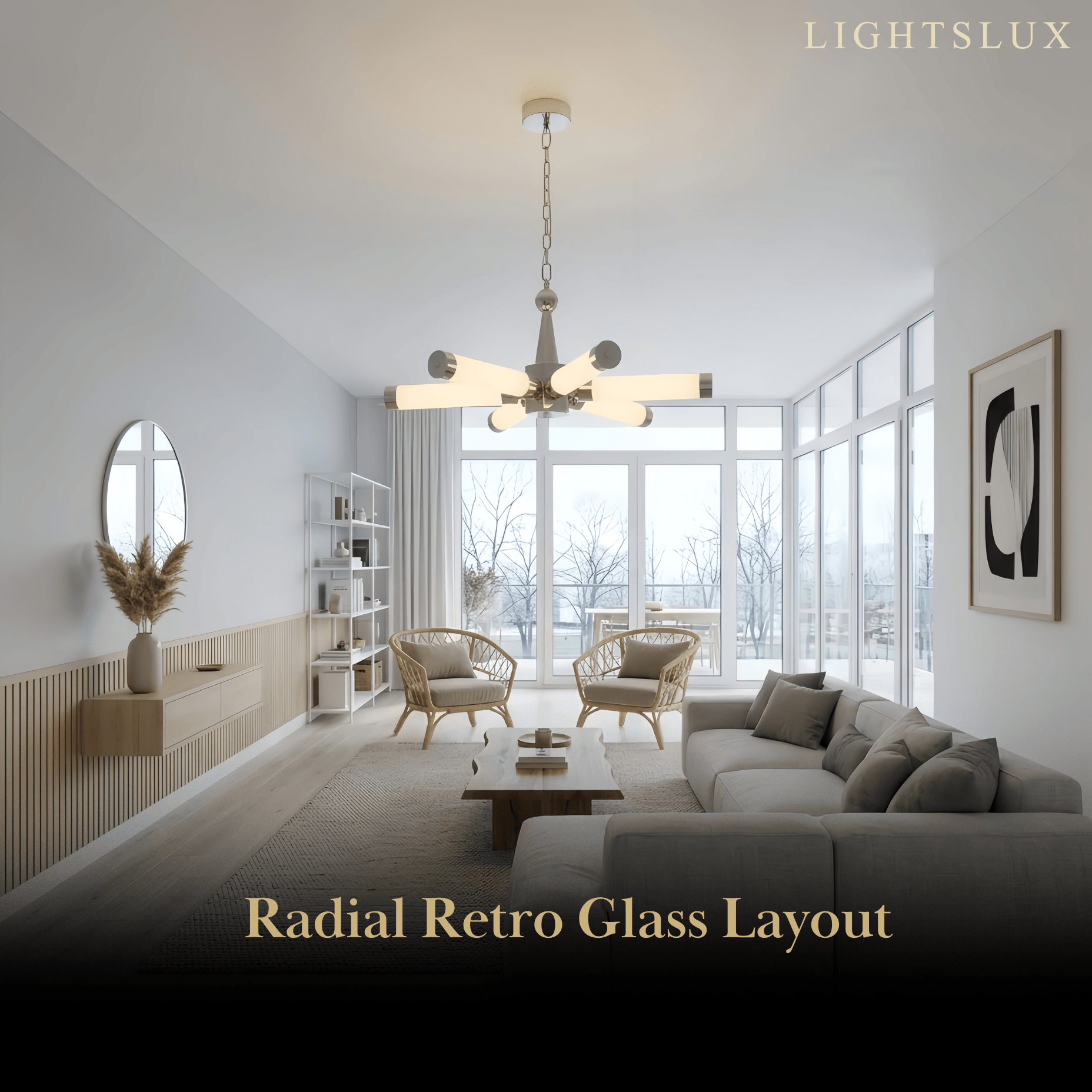 Irondale Industrial Chandelier -- Metal & Acrylic Dimmable for Living Room