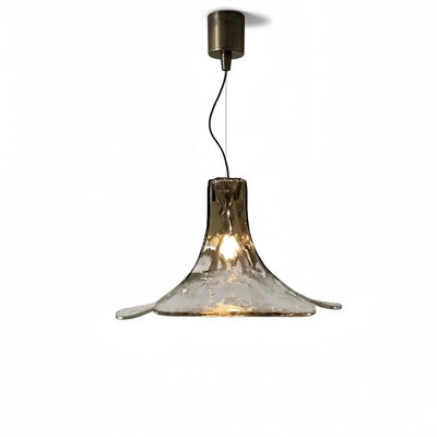 Vetro Art Deco Flared Glass Pendant Light -- Green/Grey/White for Dining Room