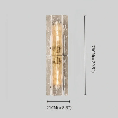 Vetro Elegant Postmodern Glass Wall Sconce -- Clear for Living Room Size
