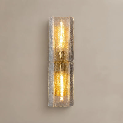 Vetro Elegant Postmodern Glass Wall Sconce -- Clear for Living Room