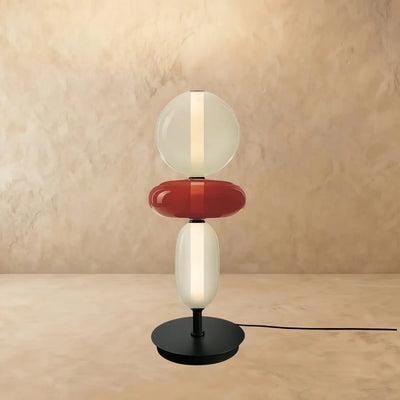 Art Deco Glass Table Lamp -- Hand-Blown Crystal LED for Living Room