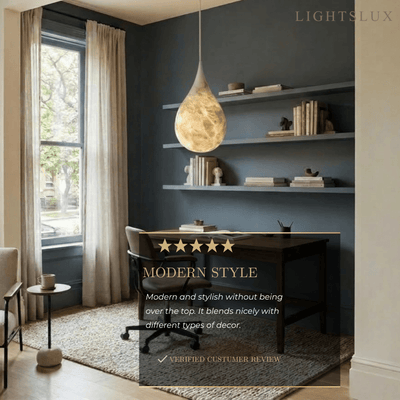 Excelis Light Luxury Alabaster Teardrop Lamp——Natural Translucent For Dining
