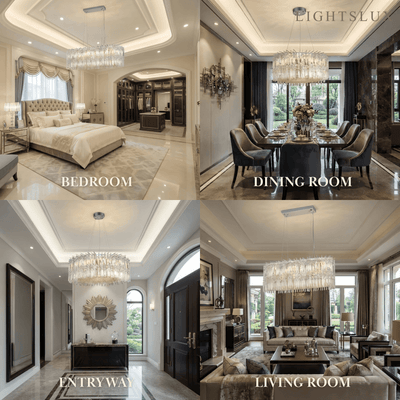 Excelis Luxury Crystal Chandelier --Clear for Study  Room