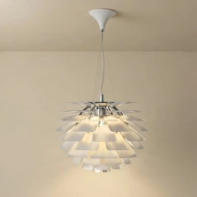 Vivara_Nordic_Aluminum_Pendant_Light_Pinecone_Design_Silver_White_Black