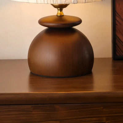 Zenno Wabi-sabi Table Lamp -- Paper Shade & Wood Base