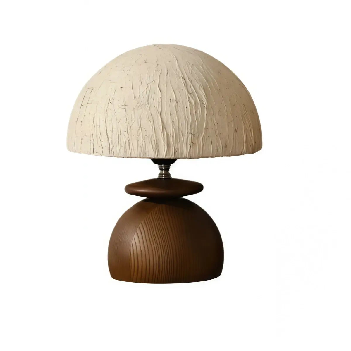 Wabi-sabi Table Lamp -- Paper Shade & Wood Base for Bedroom