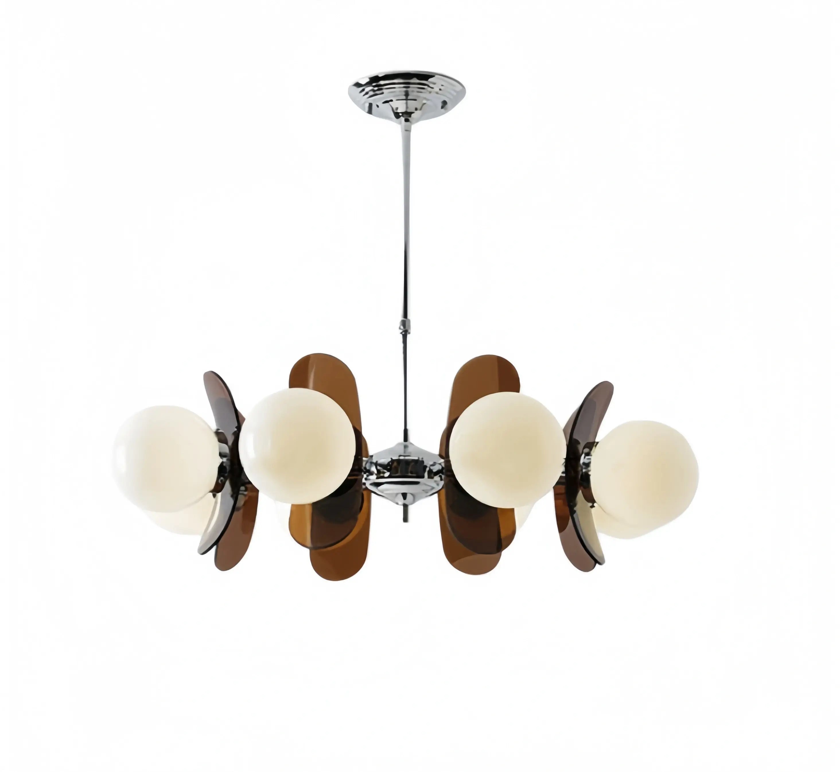 Vivara Art Deco Pendant Lamp-- Metal & Acrylic Brown for Dining Room