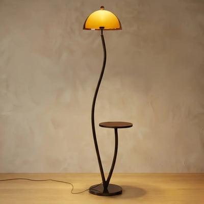 Vintage Floor Lamp -- Fabric/Metal/Wood with Stepless Dimming for Bedroom Living Room