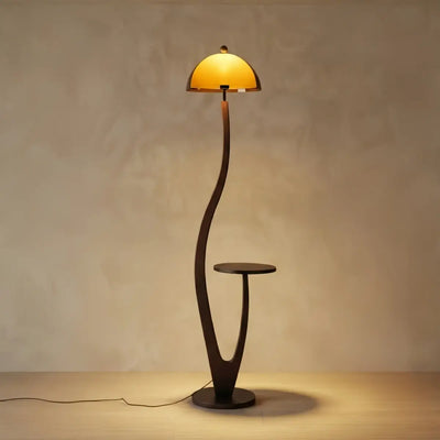 Velora Vintage Floor Lamp -- Fabric/Metal/Wood with Stepless Dimming for Bedroom Living Room