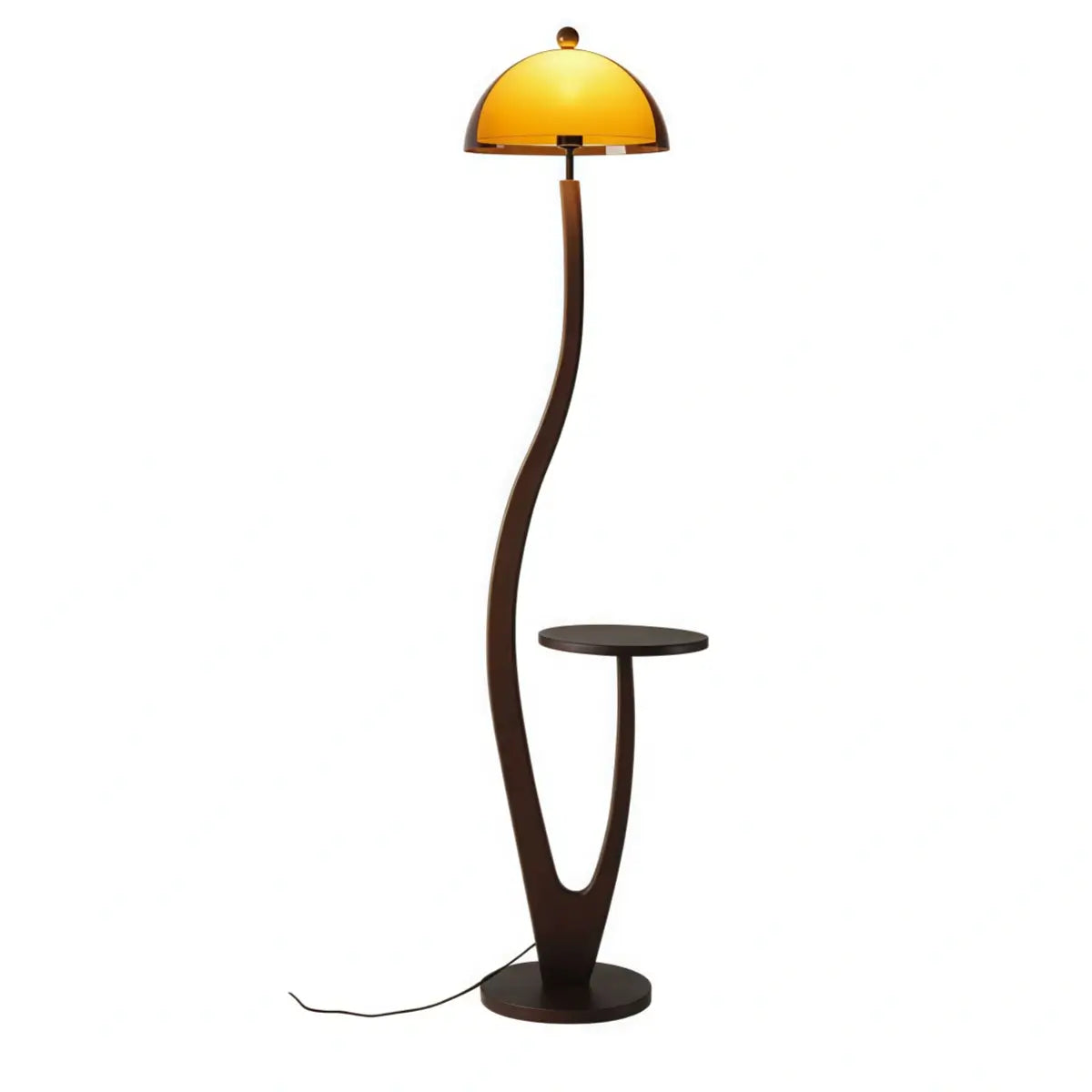 Vintage Floor Lamp -- Fabric/Metal/Wood with Stepless Dimming
