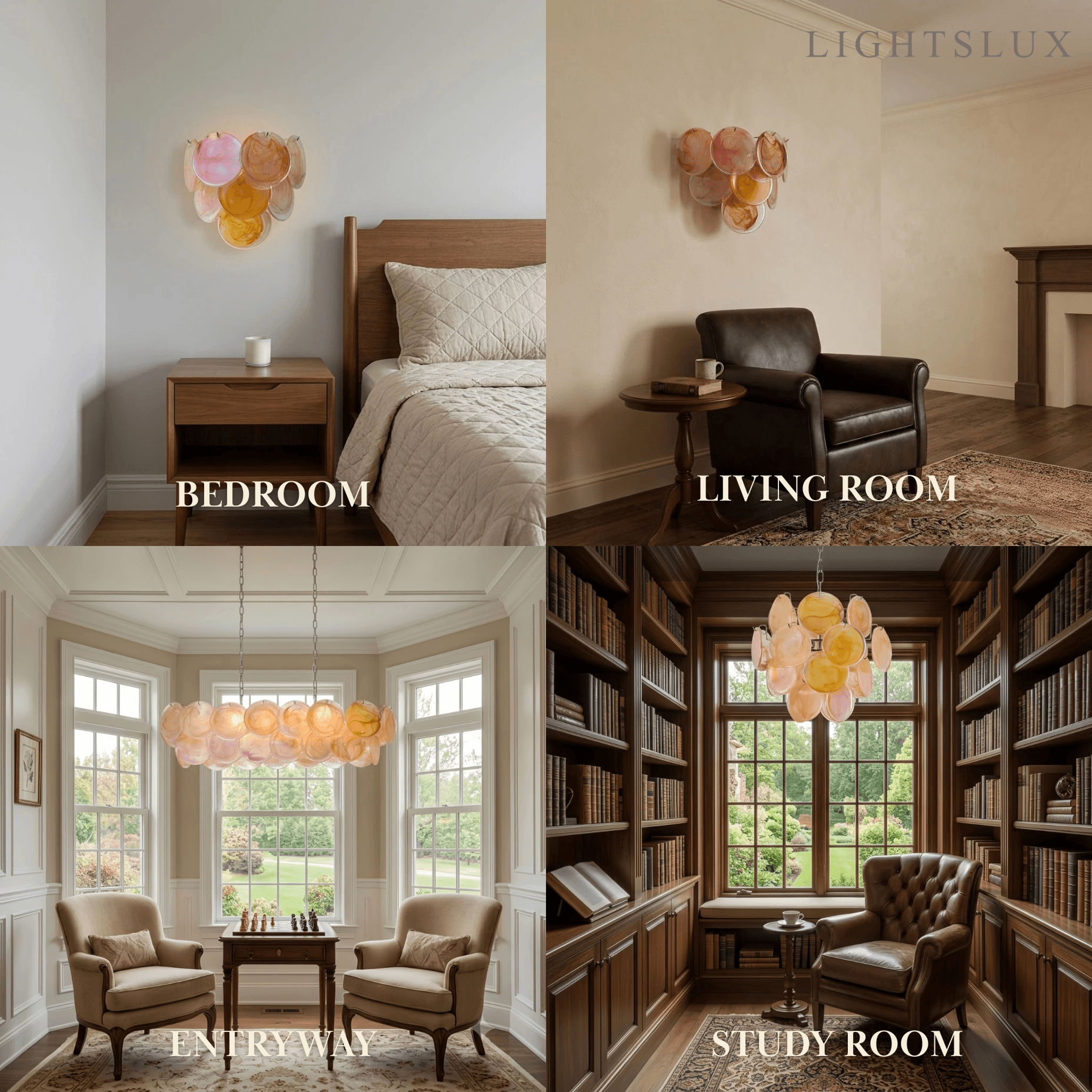 Vetro Luxury Chandelier - Iron Glass Crystal with Tri-color LED Multi-color for STUDY Room
