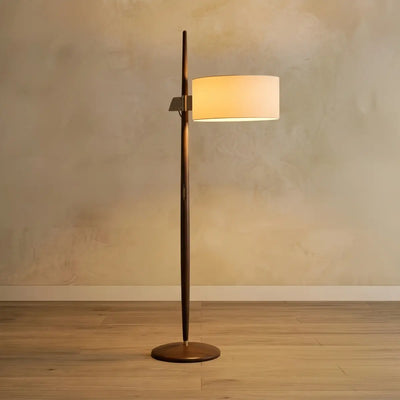 Velora Minimalist Wood Floor Lamp -- Cylindrical for Reading Corner