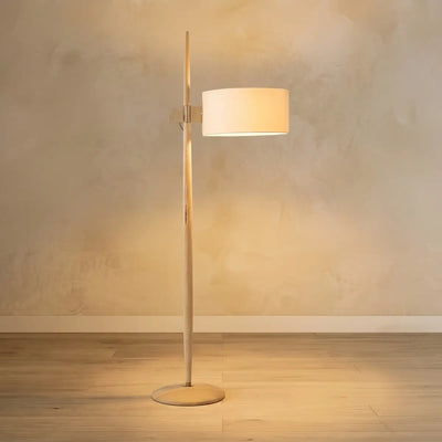 Velora Minimalist Wood Floor Lamp -- Cylindrical for Reading Corner