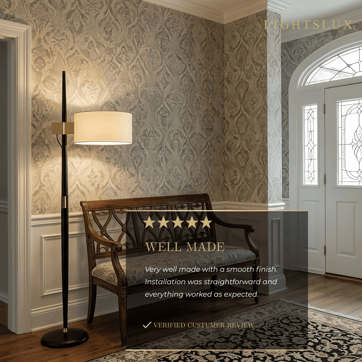Velora Minimalist Wood Floor Lamp -- Cylindrical for Reading Corner